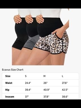 Maternity Leopard Print & Solid Knit Shorts - 3-Pack